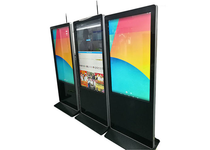 Network Wifi Advertising Monitors Lcd , Floor Standing Digital Advertising Screens